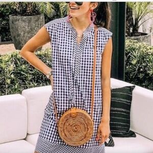 Vineyard Vines- Navy and White Gingham Dress- Small-like new!